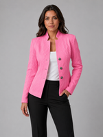 Women's Textured Tailored Blazer – Structured Fit Jacket
