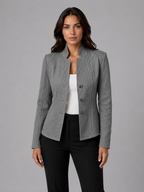 Women's Textured Tailored Blazer – Structured Fit Jacket