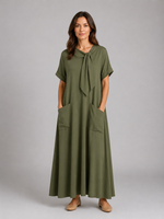 Women's Relaxed Pocket Maxi Dress – Flattering Flowy Silhouette
