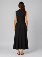Women's Sleeveless Button Front Maxi Shirt Dress with Pockets – Flattering Fit