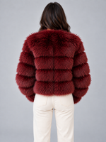 Women’s Faux Fur Jacket – Plush Cropped Winter Coat