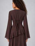 Women’s Long Sleeve Ruffle Maxi Dress