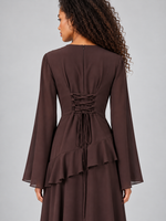 Women’s Long Sleeve Ruffle Maxi Dress