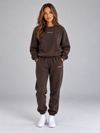 Women’s Oversized Tracksuit Set – Sweatshirt & Cuffed Joggers