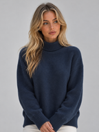 Women’s Oversized Roll Neck Jumper – Soft Acrylic Knit Long Sleeve