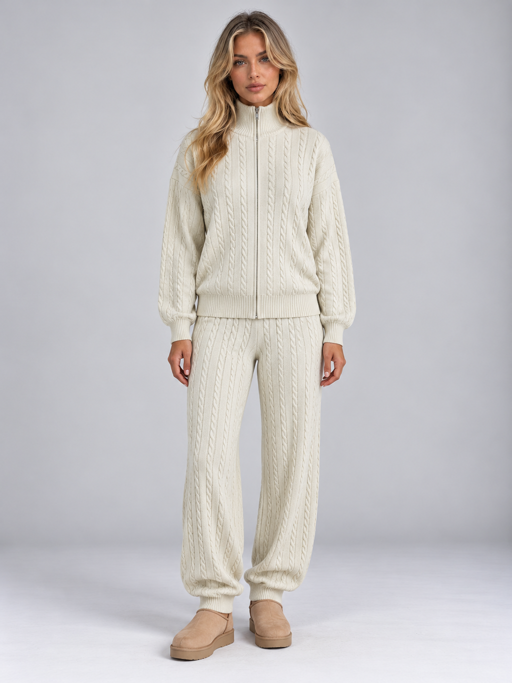 Women’s Cable Knit Two-Piece Co-Ord Set