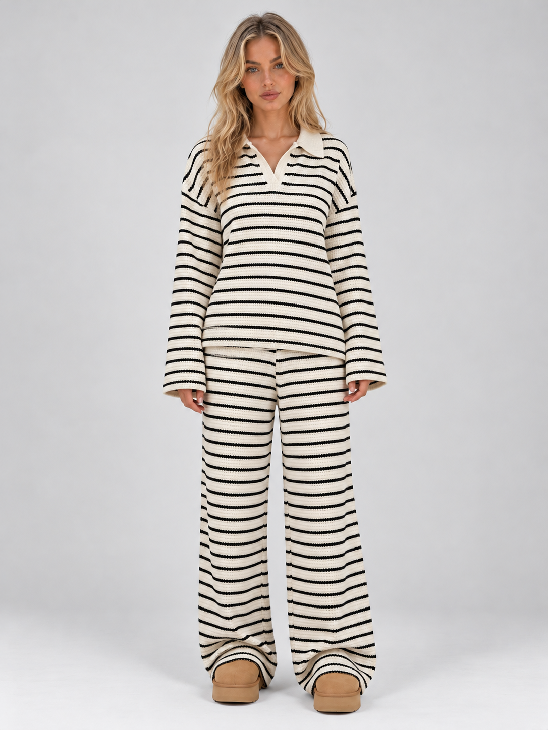 Women’s Striped Knit Two-Piece Co-ord Set