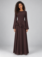 Women’s Long Sleeve Ruffle Maxi Dress