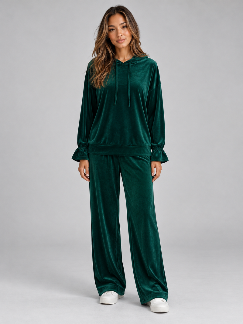 Women’s Velvet Hooded Co-Ord Set