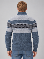 Men’s Full Zip Knitted Cardigan – High Neck Jumper