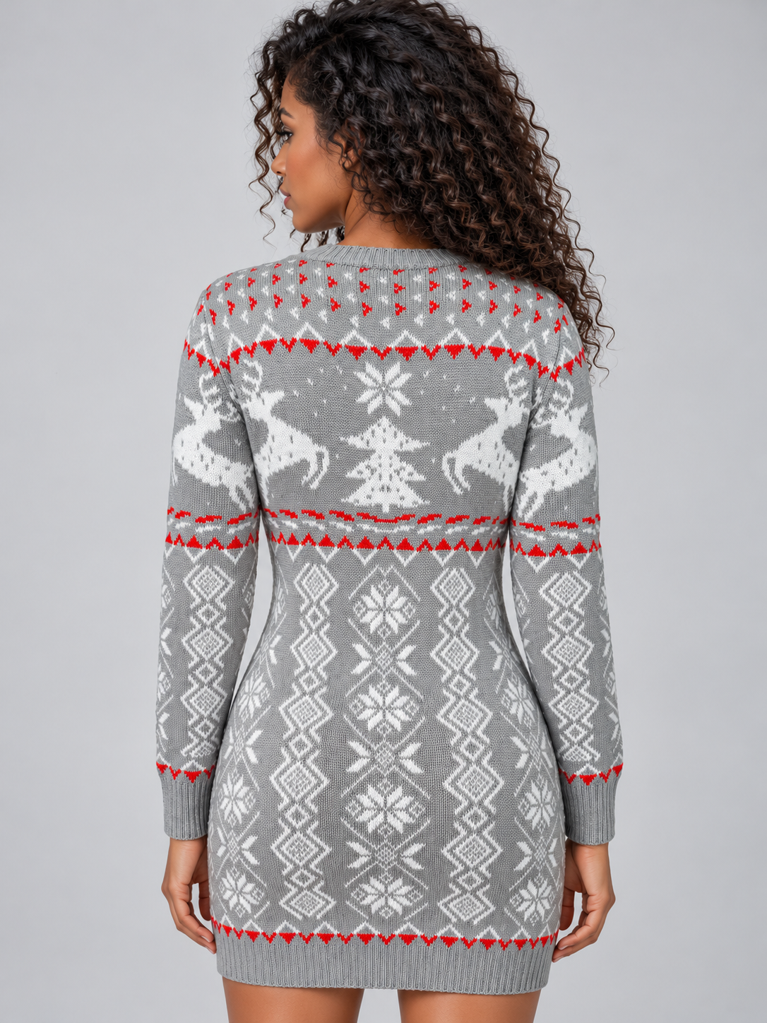 Women’s Christmas Knitted Jumper Mini Dress