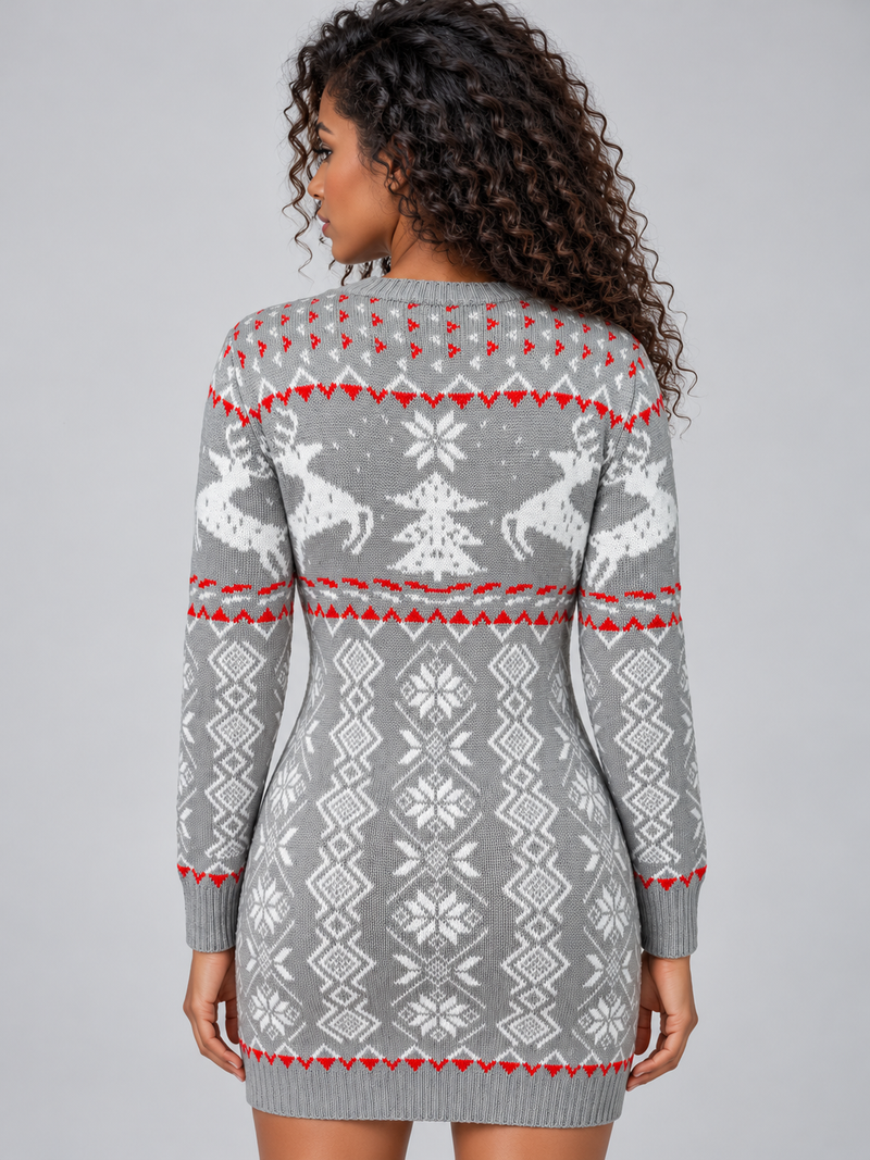 Women’s Christmas Knitted Jumper Mini Dress