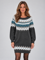Women’s Fair Isle Knitted Jumper Mini Dress