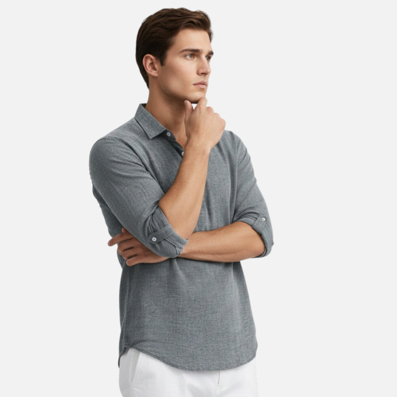 Men's Linen Look Henley Shirt – Relaxed Summer Style