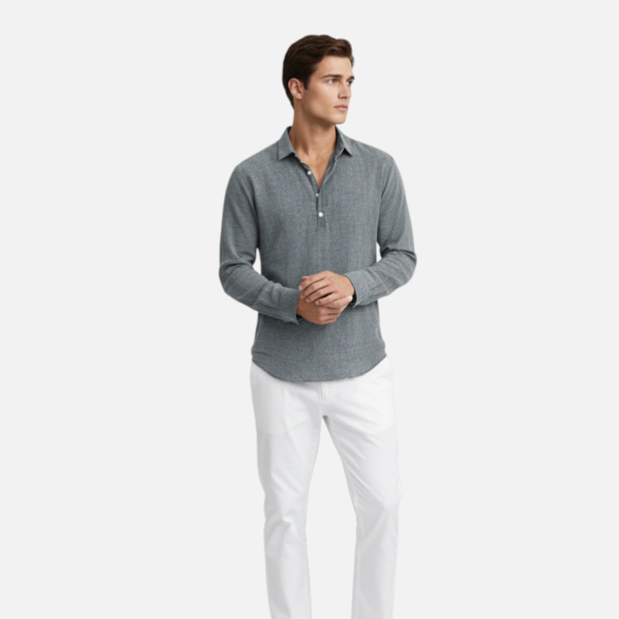 Men's Linen Look Henley Shirt – Relaxed Summer Style