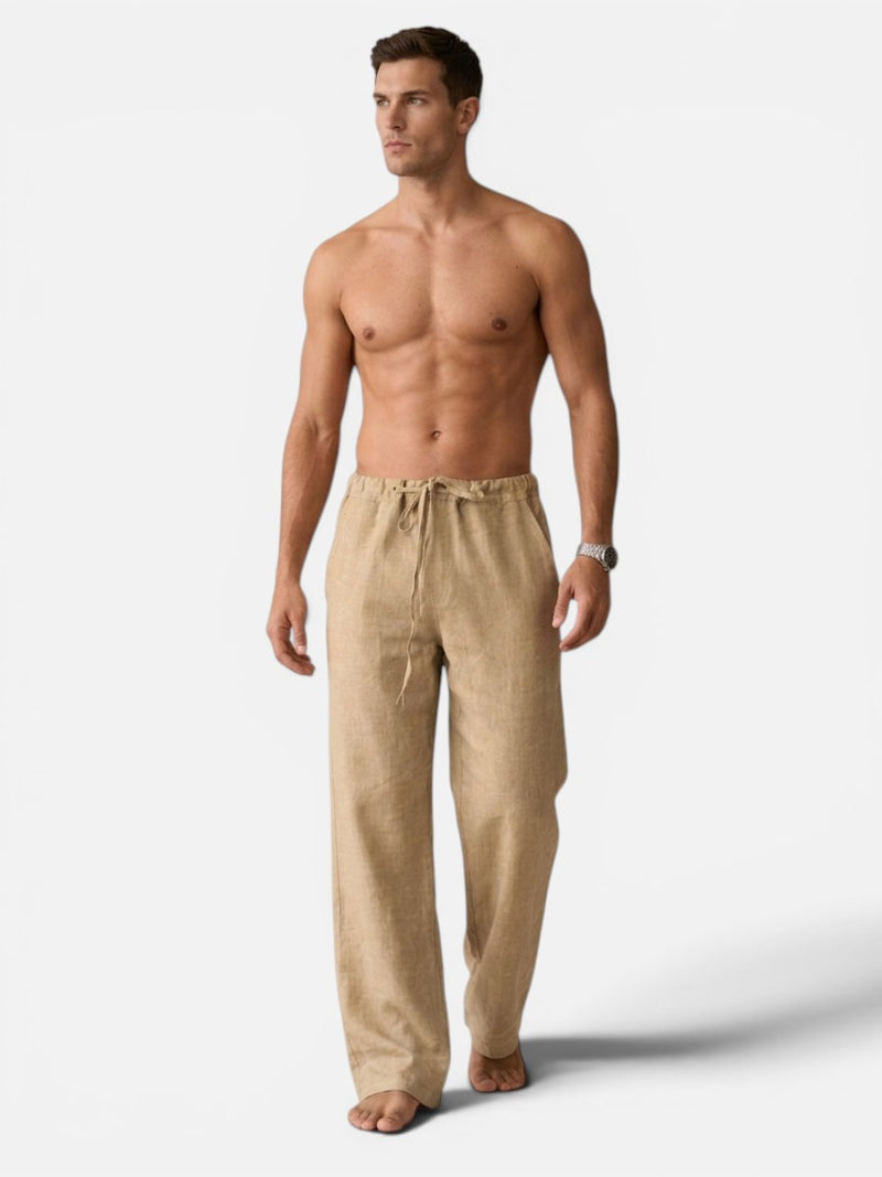 Men’s Linen Look Trousers – Relaxed Summer Fit