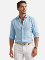 Men’s Linen Look Summer Shirt – Relaxed Fit Button-Up
