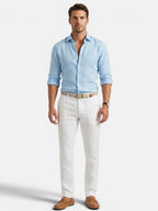 Men’s Linen Look Summer Shirt – Relaxed Fit Button-Up