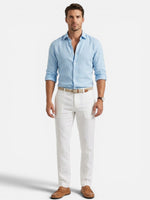 Men’s Linen Look Summer Shirt – Relaxed Fit Button-Up
