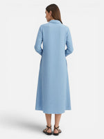 Women’s Button Front Midi Shirt Dress – Relaxed Fit