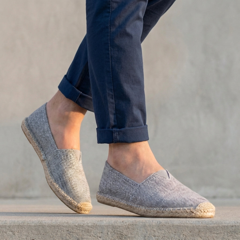 Men's Orthopedic Slip-On Espadrilles – Jute Sole Cushioned Footbed Non-Slip