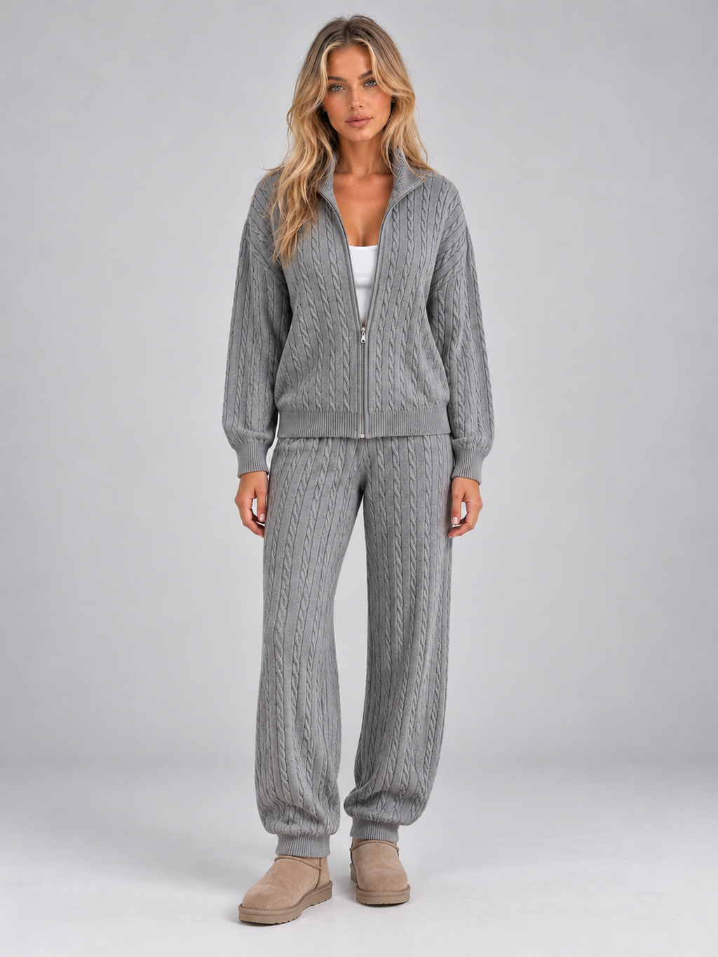 Women’s Cable Knit Two-Piece Co-Ord Set