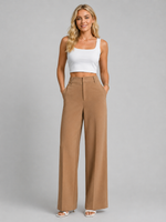 Women's High Waisted Wide Leg Trousers – Tailored Everyday Style