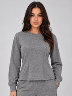 Women’s Soft Lounge Co-Ord Set – Fitted Top & Wide Leg Trousers