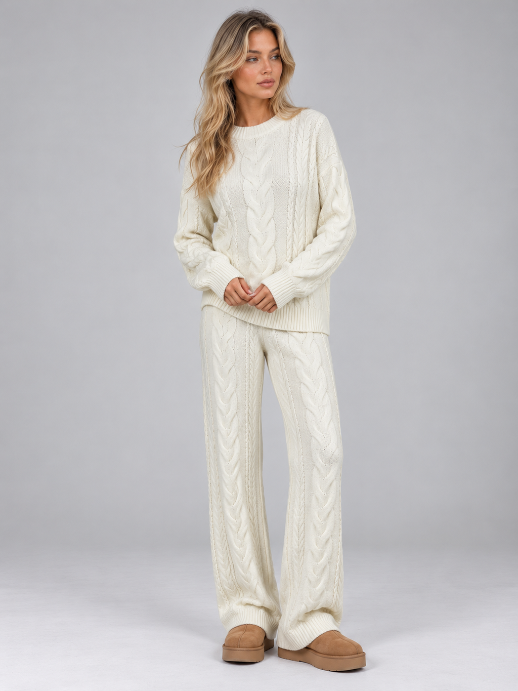 Women’s Cable Knit Two-Piece Set