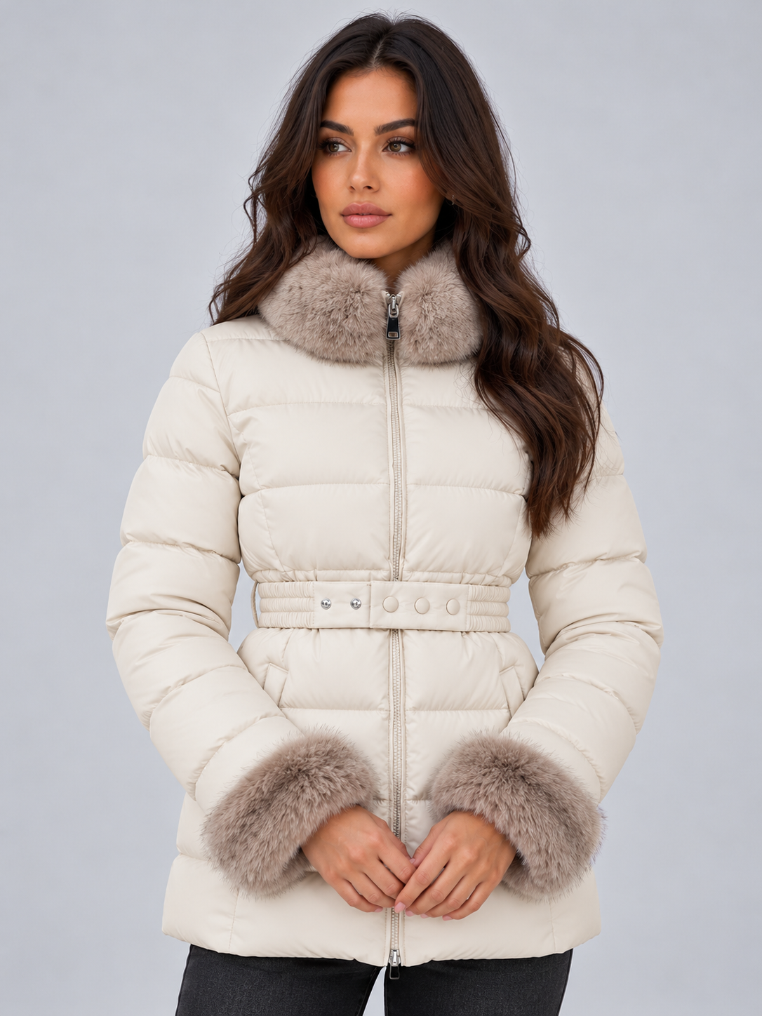Women’s Faux Fur Trim Puffer Jacket