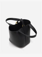 Women’s Leather Bucket Bag – Gold Details Classic Style