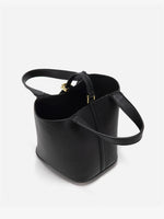 Women’s Leather Bucket Bag – Gold Details Classic Style
