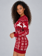 Women’s Christmas Knitted Jumper Mini Dress