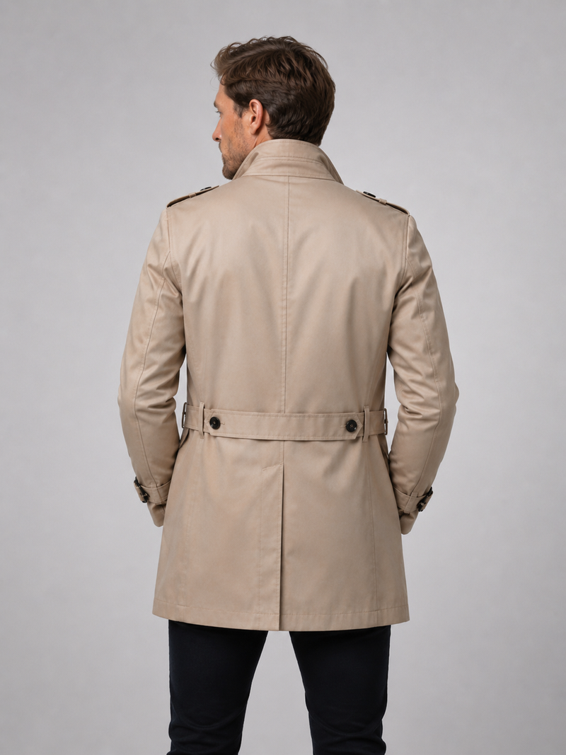 Men’s Belted Trench Coat – Classic Tailored Style Jacket