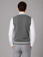 Men’s Cable Knit V-Neck Sweater Vest – Classic Sleeveless Knitted Tank Top