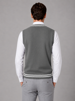 Men’s Cable Knit V-Neck Sweater Vest – Classic Sleeveless Knitted Tank Top