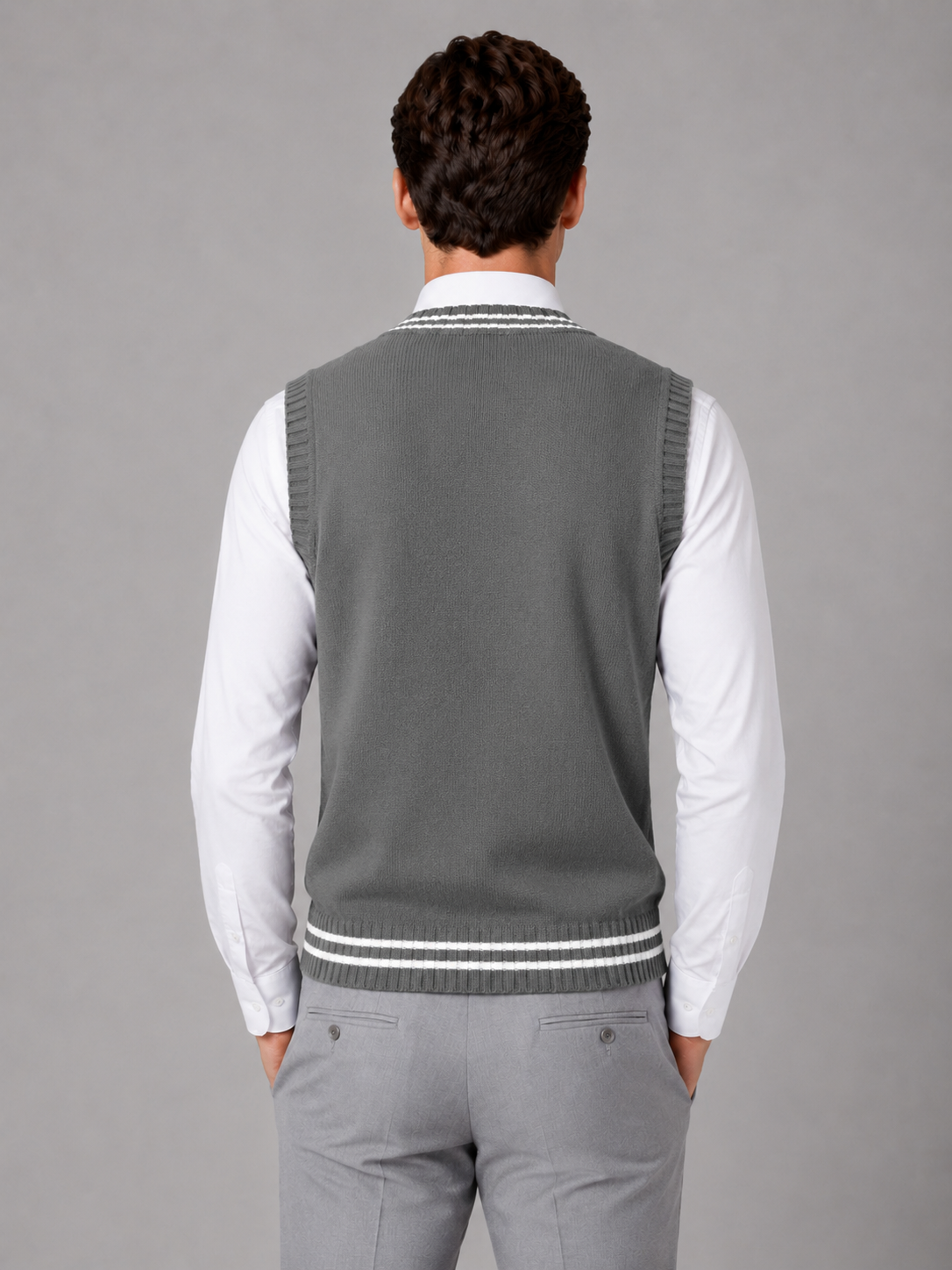 Men’s Cable Knit V-Neck Sweater Vest – Classic Sleeveless Knitted Tank Top