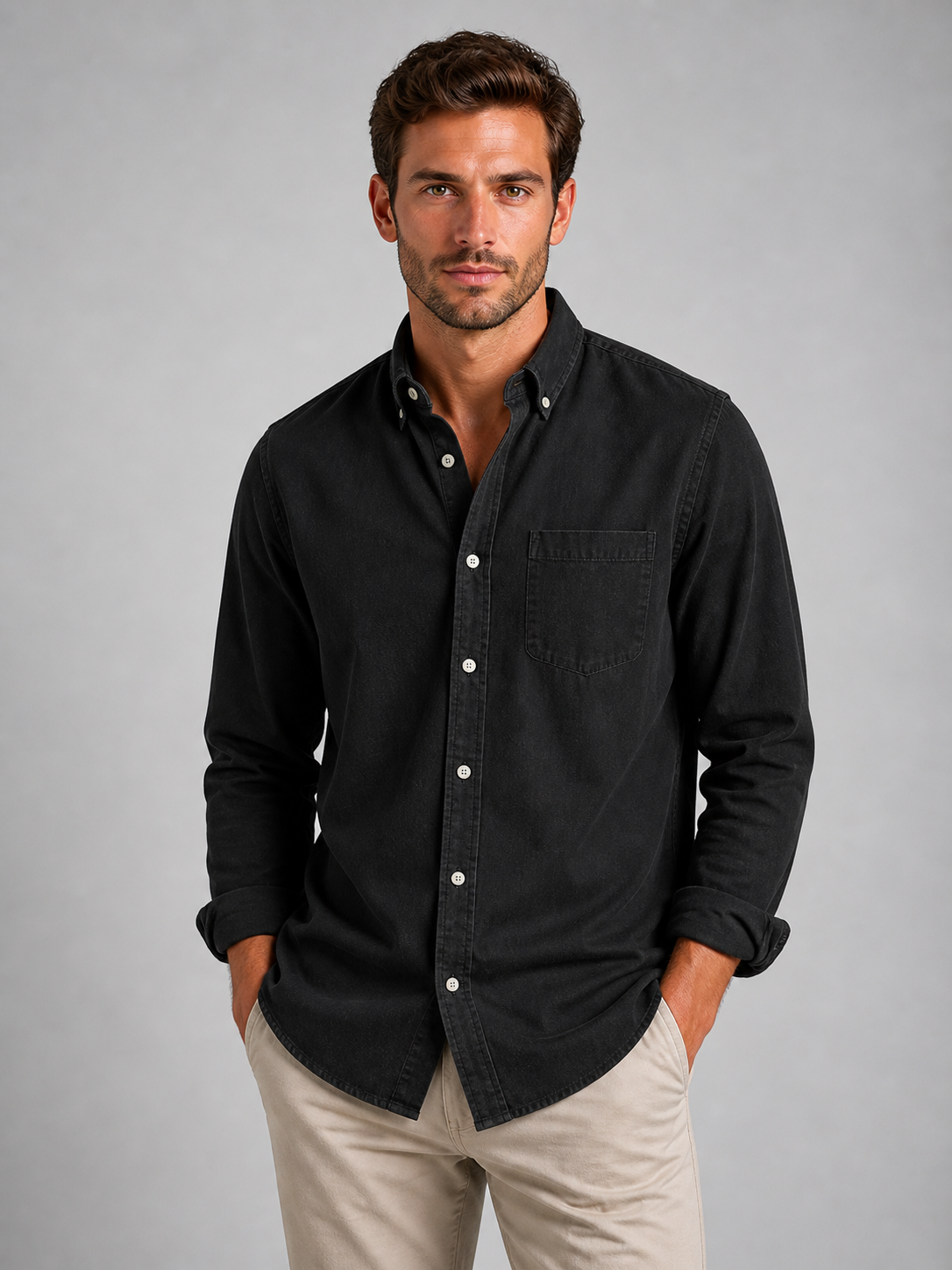Men’s Casual Button-Down Shirt – Relaxed Everyday Fit