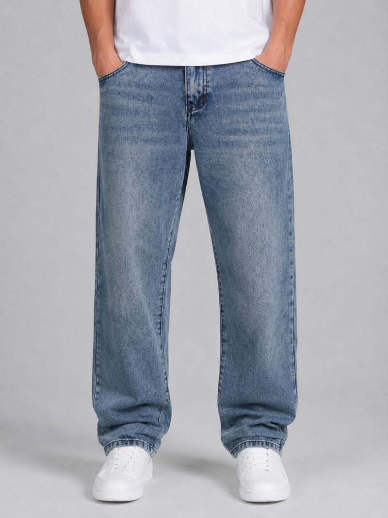 Men’s Casual Straight Leg Jeans – Relaxed Fit Everyday Denim
