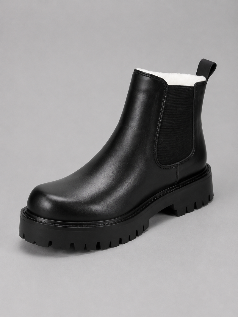 Men’s Chunky Chelsea Boots – Slip-On Thick Sole Smart Casual Shoes