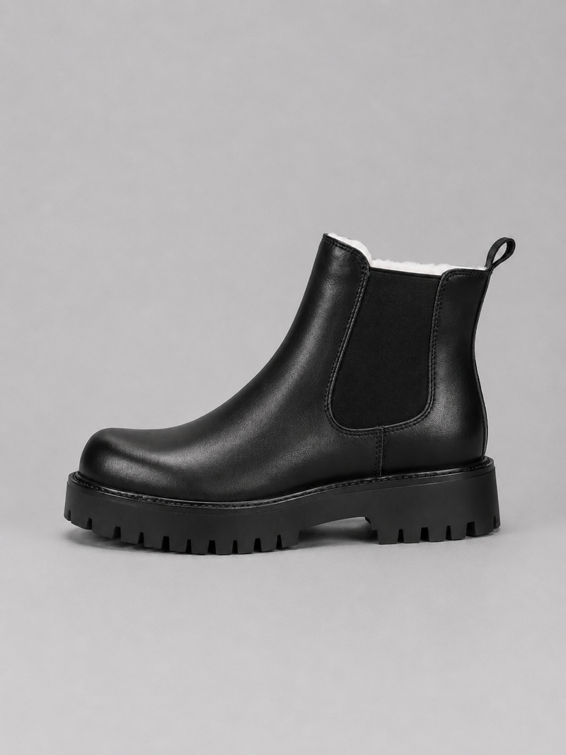 Men’s Chunky Chelsea Boots – Slip-On Thick Sole Smart Casual Shoes
