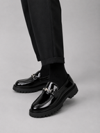 Men’s Chunky Sole Loafers – British Style Slip-On Shoes