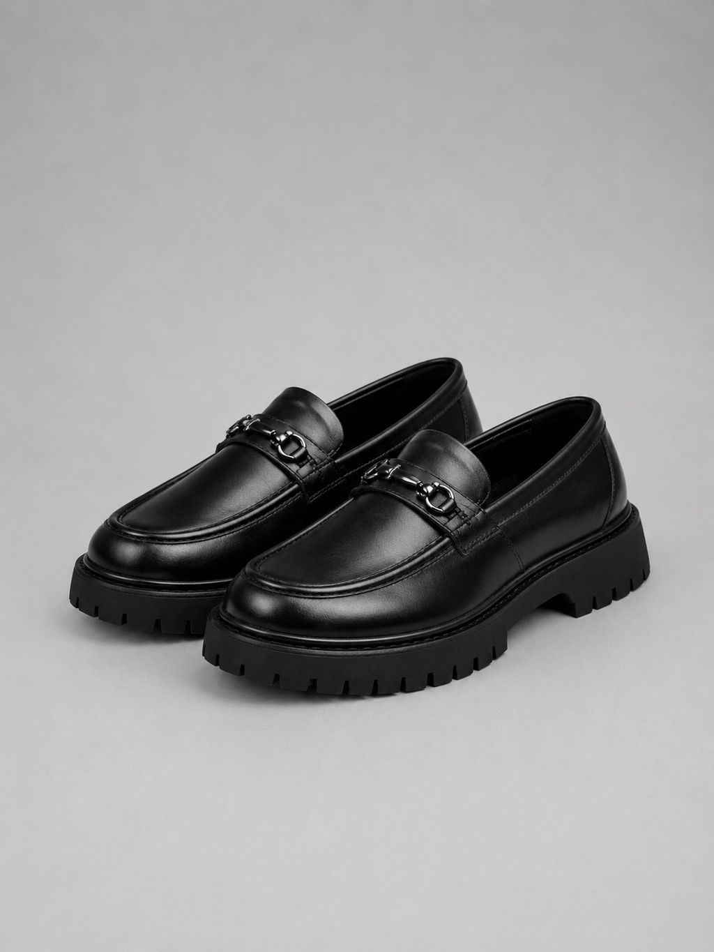 Men’s Chunky Sole Loafers – British Style Slip-On Shoes