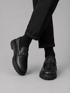 Men’s Chunky Sole Loafers – British Style Slip-On Shoes