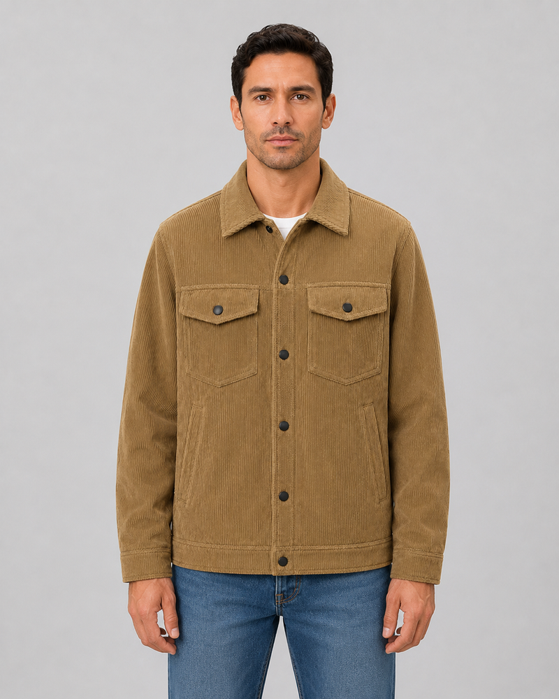 Men's Corduroy Overshirt – Cotton Button Up Shirt Jacket