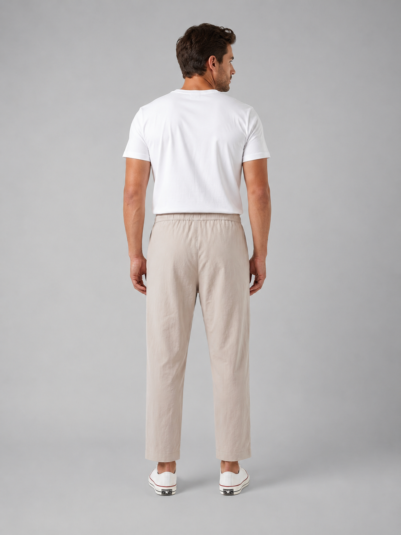 Men’s Drawstring Cropped Trousers – Relaxed Fit Summer Style