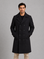 Men's Double Breasted Long Coat – Tailored Winter Overcoat