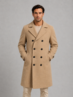 Men's Double Breasted Long Coat – Tailored Winter Overcoat