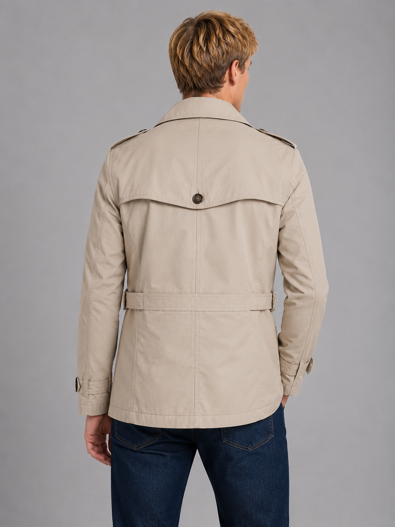 Men's Double Breasted Trench Coat – Classic Belted Overcoat