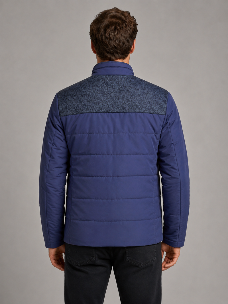 Men’s Fleece Lined Padded Jacket – Warm High Collar Winter Coat